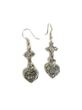 SMALL HEART ROSE FDL DROP EARRING