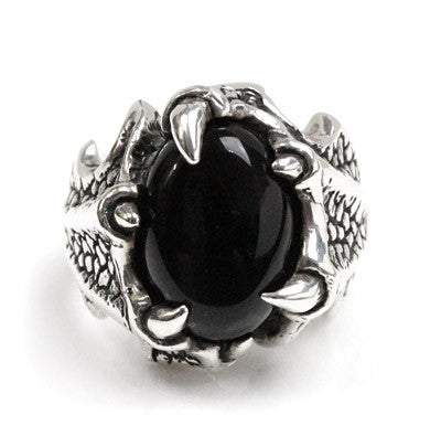 REPTILE CLAW RING w/ CABOCHON CRYSTAL