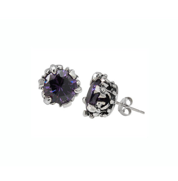 OPEN CROWN STUD w/ CROSS & CZ