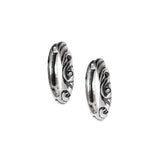 SMALL RIBBON BAND HOOP EARRINGS w/ CZ