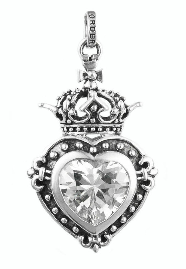 LARGE DEMI GOD HEART PENDANT w/ FANCY CROWN – Royal Order