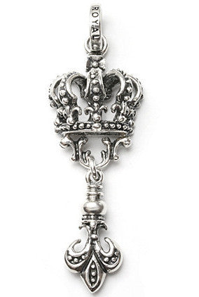 1/2 CORONET CROWN PENDANT w/ FLEUR DE LIS