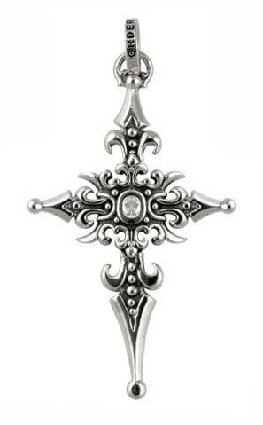 SP279 Double Tiara Cross Pendant with CZ from Royal Order SP279 Double Tiara Cross Pendant with CZ from Royal Order
