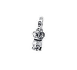 SKULL w/ CROWN PENDANT & PRECIOUS STONE EYES