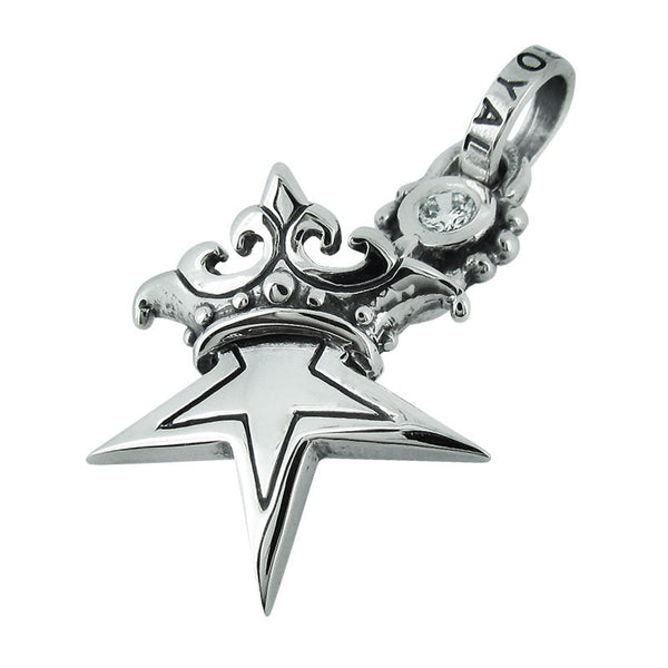 STAR PENDANT w/ CROWN & CZ JUMP RING