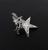 SMALL SOLID STAR w/ CROWN PENDANT