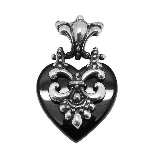 FLEUR-DE-LYS HEART FINIAL PENDANT