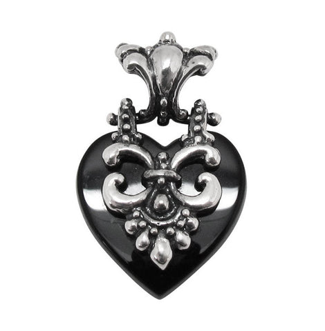 FLEUR-DE-LYS HEART FINIAL PENDANT