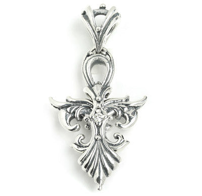 TRAPEZE CROSS PENDANT w/ CZ