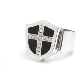 MONTANA ICE SHIELD and DIAMOND CROSS RING
