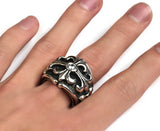 FLEUR-DE-LYS KEEPER RING w/ CZ