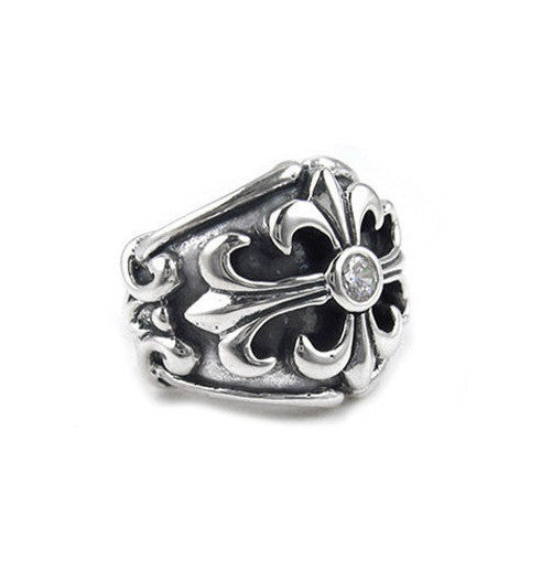 SMALL FLEUR-DE-LYS KEEPER w/ CZ