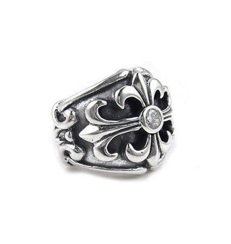 SMALL FLEUR-DE-LYS KEEPER w/ CZ