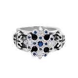 TRIPLE CROSS ROYALE RING w/ PAVÉ DIAMONDS AND PRECIOUS STONES