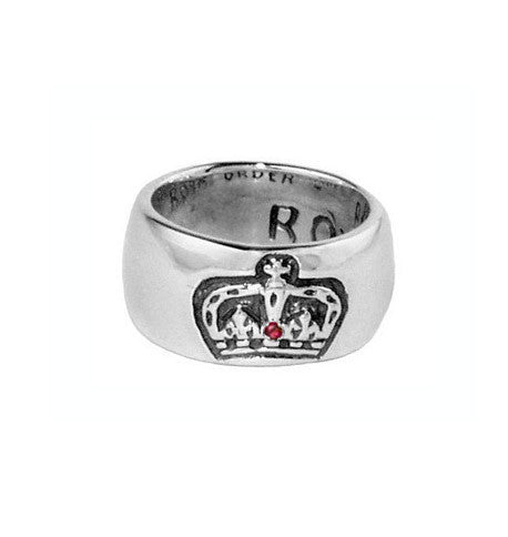 ROYAL CROWN BAND RING w/ 1 RUBY OR SAPPHIRE