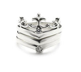 DELICATE TIARA RING w/ SINGLE DIAMOND