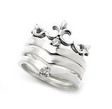 DELICATE TIARA RING w/ SINGLE DIAMOND