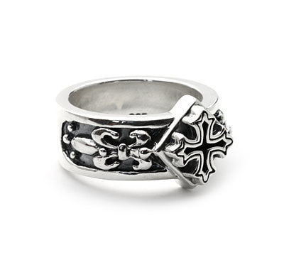 TEMPLE CROSS BAND RING