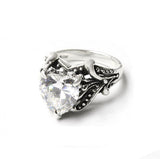 FLEUR VINE RING w/ HEART CZ