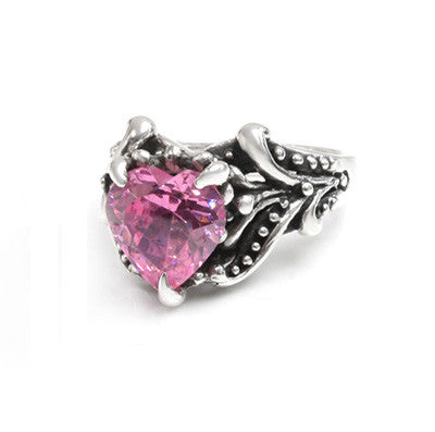 FLEUR VINE RING w/ HEART CZ
