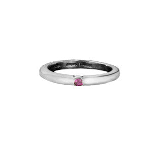 HALO RING w/ 1 RUBY OR SAPPHIRE