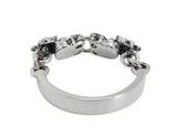 SKULLS w/ CROWNS CHAIN BAND RING