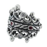 DOUBLE TIARA RIBBON BAND RING w/ CZ