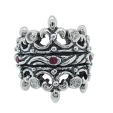 DOUBLE TIARA RIBBON BAND RING w/ CZ