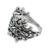DOUBLE TIARA RIBBON BAND RING w/ CZ