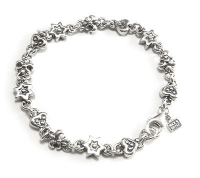 HEARTS, FDL & STAR CHAIN BRACELET
