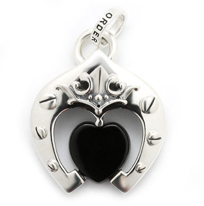 LUCKY HEART PENDANT w/ ONYX