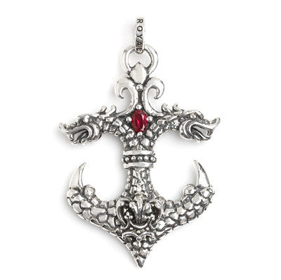 DRAGON ANCHOR PENDANT w/ CZ