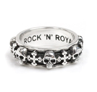 SKULLS & CROSSES RING