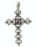 REPEATED CROWN CROSS w/ PRECIOUS STONE
