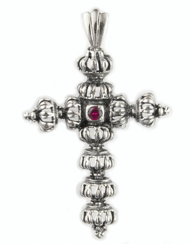 REPEATED CROWN CROSS w/ RUBY OR SAPPHIRE