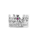 REGAL CROWN ROYALE RING w/ DIAMOND BAND & RUBIES OR SAPPHIRES