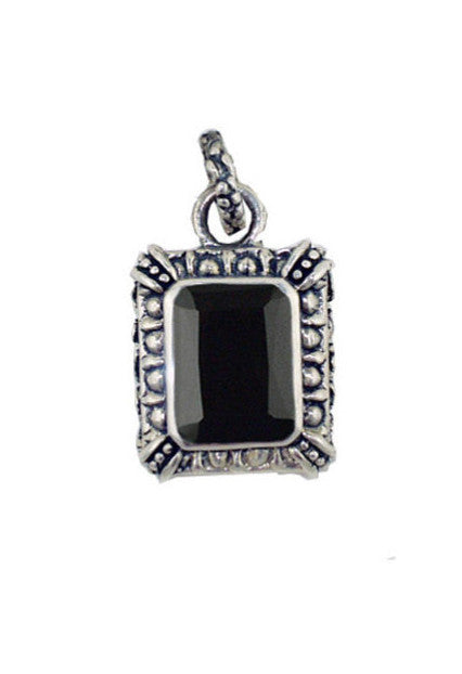 GOD SQUARE PENDANT w/ ONYX