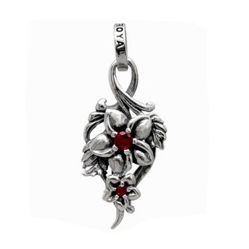 DOUBLE PLUMERIA PENDANT w/ CZ