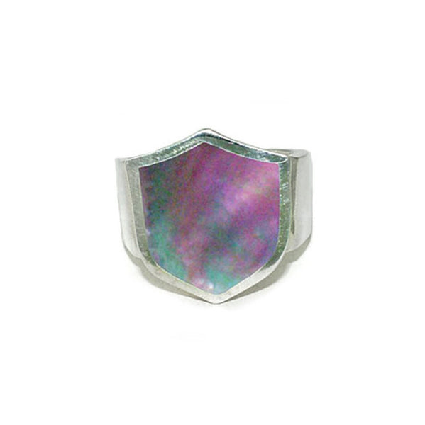 SHIELD RING w/ MOTHER OF PEARL