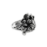 KONA DOUBLE HIBISCUS & LEAVES RING